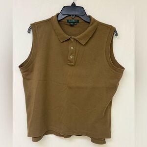 Ralph Lauren Brown Sleeveless Polo Top Size XL